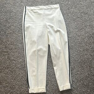 White Pants with Black Side Stripes
